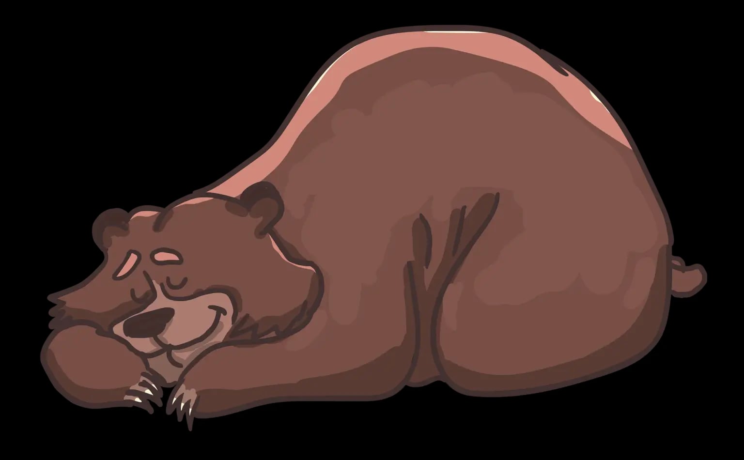 Kreslený spící medvěd.